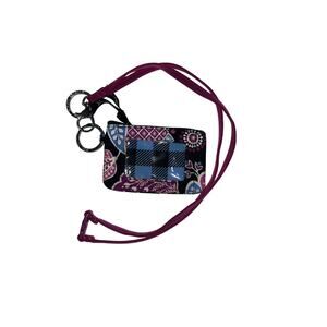 Vera Bradley ID/Card Holder Wristlet Removeable Lanyard 3x5 Keychain School Work